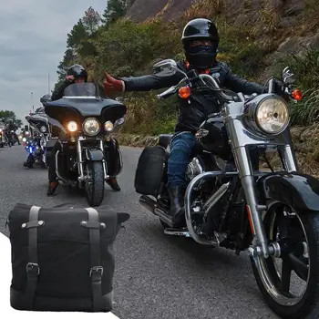  Мотоциклетные Боковые сумки Ретро Кожаные Холщовые седельные сумки Универсальные мотоциклетные сумки Большой Емкости Боковые седельные сумки для путешествий на велосипедах