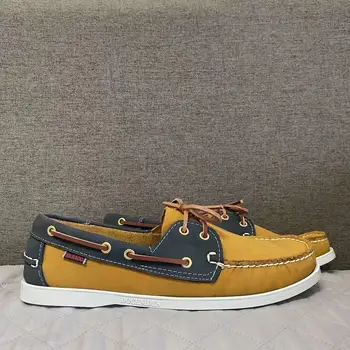  Мужская Аутентичная обувь для доков Sebago - Премиальная кожаная обувь для лодок со шнуровкой и острым носком AC040