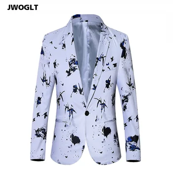  Мужская Корейская Мода Regular Fit Красивый Мужской Блейзер, Пиджак, Черный Темно-синий Костюм на одной Пуговице, Белые Блейзеры, Мужское Пальто 4XL 5XL 6XL