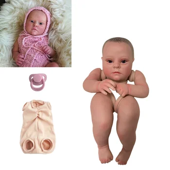  Набор для 3D рисования Patience Reborn Baby Doll Mold С волосами и ресницами, Добавляющий магнит, Синие вены, более реалистичный 21 дюйм