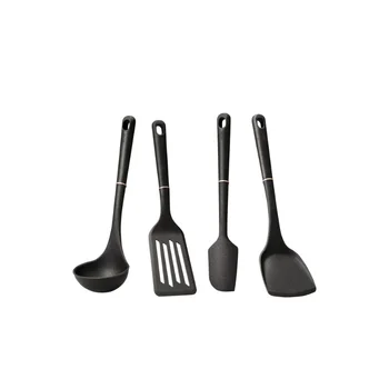  Набор силиконовых кухонных принадлежностей и инструментов Meyer, 4 предмета, матовый черный