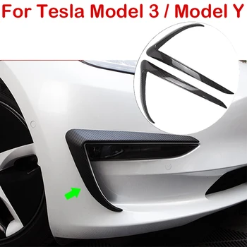  Накладка Переднего лезвия Для Tesla Модель 3/Модель Y 2017-2023 Аксессуары Из Углеродного волокна ABS Автомобильные Модельные Аксессуары Model3 Three