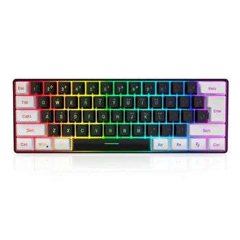  Новая клавиатура с подсветкой RGB на 61 клавишу, черный, белый, цвет, соответствующий мини-клавиатуре для ноутбуков, настольных проводных клавиатур