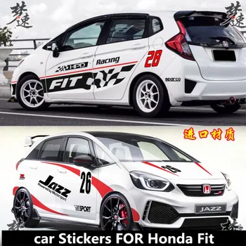  Новые автомобильные наклейки на заказ для Honda Fit JAZZ, украшение внешнего вида, модные спортивные наклейки, аксессуары