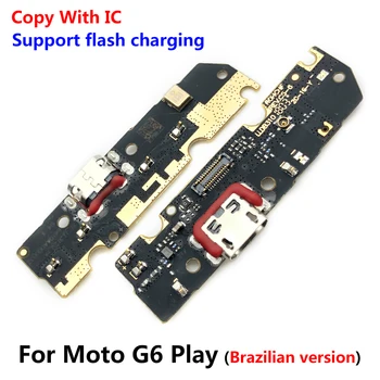  Новый док-разъем, зарядное устройство Micro USB, порт для зарядки, гибкий кабель, плата с микрофоном Для Motorola Moto G6 Play, запасные части
