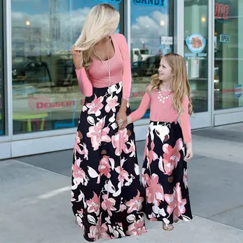  Одинаковые наряды для мамы и дочки, Детское платье с переплетением, Одинаковое платье в стиле пэчворк для матери и дочки, одинаковая одежда для девочки