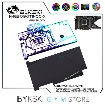  Охладитель воды для графического процессора Bykski для красочной видеокарты iGame Geforce RTX 3090Ti Neptune OC, Водоблок VGA с объединительной платой N-IG3090TINOC-X
