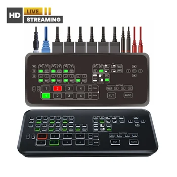  Переключатель прямой трансляции с несколькими камерами HDMI для трансляции МИНИ-видеопереключателя Stream Studio Поддержка 2 микрофонов в