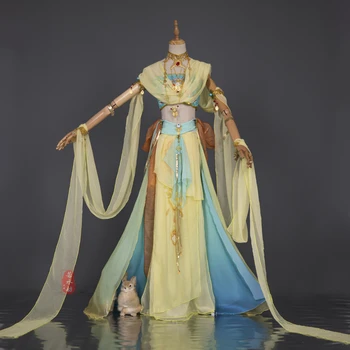  Платье для танцев, косплей, юбка-качели, шоу, шифон, элегантные шифоновые летящие рукава, китайский танцевальный костюм феи феникс