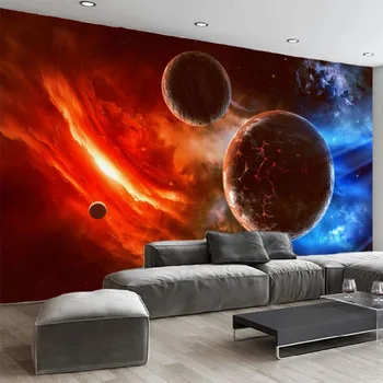  Пользовательские 3D настенные росписи Современная Вселенная Звездное небо Планета Фотообои Гостиная Телевизор Спальня Фон Декор стен 3D фрески