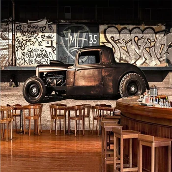  Пользовательские обои 3D фреска ретро граффити автомобильные обои ностальгические классические автомобильные обои гостиная спальня ресторан обои