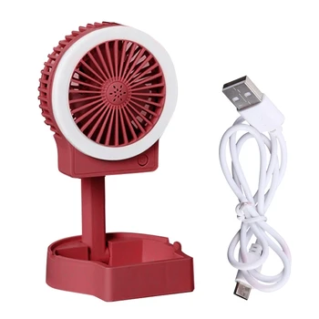 Портативный Вентилятор Мини Настольный вентилятор с яркой бесшумной работой от аккумулятора USB-вентилятор с 3 скоростями, складной USB-кабель с питанием