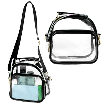  Прозрачная сумка из ТПУ, прозрачная сумка для женщин, мужчин, Большая вместительная сумка через плечо с передним карманом, прозрачная сумка для спортзала с