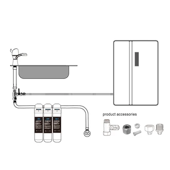  Простая установка и многократное использование, быстрая смена фильтра K5-3 UFStage, Фильтр для воды в раковине (без крана)
