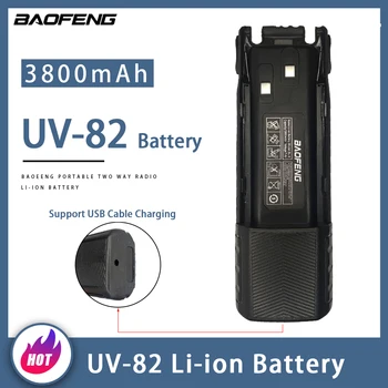  Расширенный Аккумулятор для портативной рации UV-82 3800 мАч с длительным Сроком службы Для Baofeng UV82 UV8D, Двухстороннее радио, Литий-ионный Аккумулятор BL-8, Поддержка USB