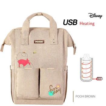  Сумка для подгузников Disney, рюкзак для мам, сумка для переодевания ребенка, Сумка для подгузников для беременных, Дорожная Коляска с USB-подогревом