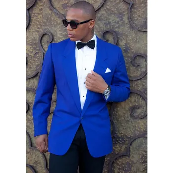  Сшитый на заказ мужской костюм, синий костюм Homme для свадебного ужина на выпускной (куртка + брюки), мужской костюм для жениха, Блейзеры для шаферов