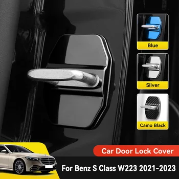  Украшение Дверного замка Автомобиля, Защитная крышка, флаги, эмблема, чехол из нержавеющей стали Для Mercedes Benz S Class W223 2021-2023, Аксессуары