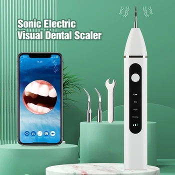  Ультразвуковой Визуальный Стоматологический Скейлер для удаления зубного камня, пятен от зубного камня, Электрический Очиститель зубного налета, Удаление Зубных камней
