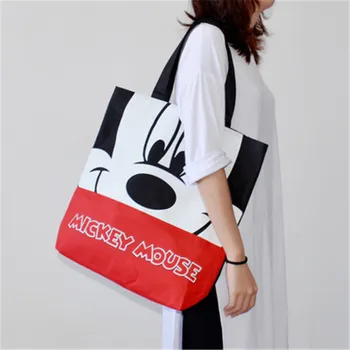  Холщовая сумка Disney с рисунком Минни Микки Пуха, Большая вместительная сумка на плечо, Портативная женская модная сумка для путешествий на открытом воздухе