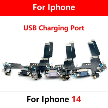  10 шт. Новый Для iPhone 14 USB-порт для зарядки зарядного устройства Гибкий кабель док-станция для подключения зарядного устройства Гибкая плата с микрофоном