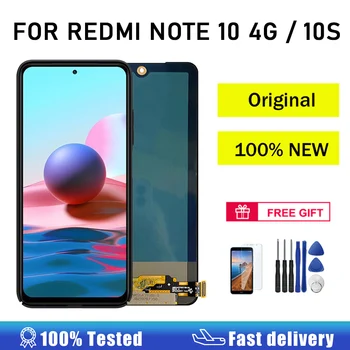  100% Новый Оригинальный Super AMOLED Для Redmi Note 10 4G ЖК-дисплей с Цифровым Преобразователем экрана Для Redmi Note 10s ЖК-экран с сенсорным экраном