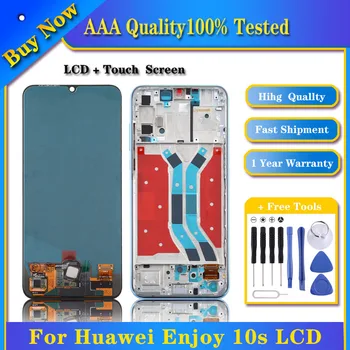  100% Протестированный Оригинальный OLED ЖК-экран для Huawei Enjoy 10s Digitizer Полная сборка с заменой рамы на запчасти для телефона