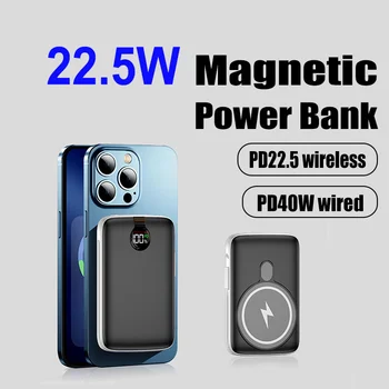  10000 мАч Магнитный Power Bank PD20W Magsafing Быстрая Зарядка Внешний Аккумулятор Для Iphone13 12 14 Портативная Проводная Зарядка Powerbank