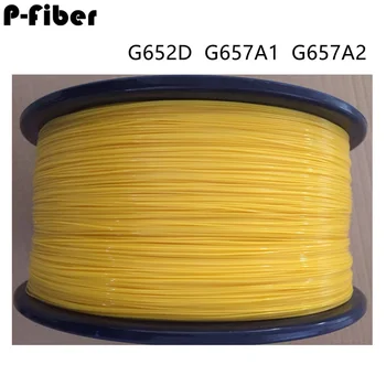  1000mtr волоконно-оптический кабель 0,9 мм G652D G657A1 G657A2 желто-белый для косичек 900um ftth однорежимный 1 км/рулон см