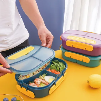  1800 мл ланч-бокс Bento Box Контейнеры для ланча для взрослых/детей/малышей 4 отделения Bento Lunch Box Микроволновая печь Посудомоечная машина морозильная камера
