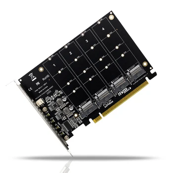  1шт 4-портовый M.2 NVMe SSD для PCIE X16M Ключевой конвертер жесткого диска, считыватель карт расширения, скорость передачи данных 4x32 Гбит/с (PH44)
