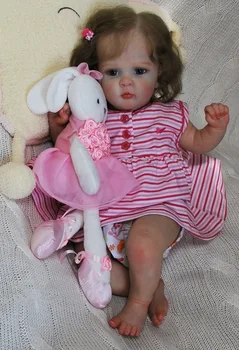  20-дюймовая 3D кукла-реборн с росписью для старших, имитирующая детское полное тело, латексная кукла без сборки, игрушки для девочек, детские игрушки, подарок на день рождения