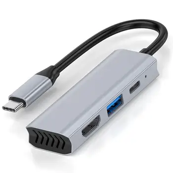  2023 Новая многофункциональная док-станция TYPE-C 3-в-1, совместимый с USB-C к HDMI Адаптер-концентратор, удлинитель для ноутбука 4k