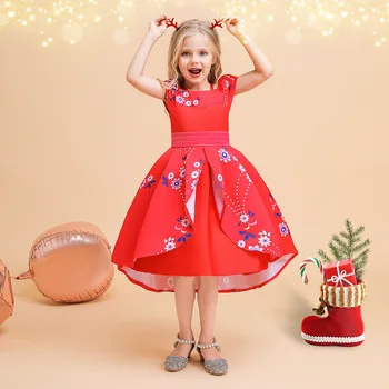  2023 Рождественское платье принцессы для девочек, платье с принтом в европейском и американском стиле, Новогодняя детская одежда с различными принтами на праздничную тематику