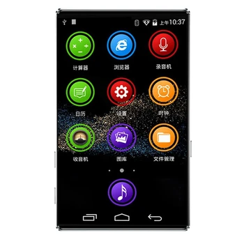  4-Дюймовый полноэкранный HD MP4-плеер, WiFi Android 6.0 MP3/4 1 + 8 ГБ, Bluetooth 5.0, Контактный музыкальный плеер, FM-радио