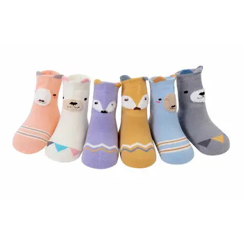  6 Пар/лот, Носки для малышей от 0 до 2 лет, весенне-осенние Мягкие и удобные хлопковые носки с милыми героями мультфильмов для новорожденных, носки для мальчиков и девочек