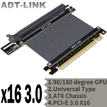  ADT Высокоскоростной Удлинитель PCI Express 3,0x16 Riser с Вертикальным графическим процессором, Игровой Разъем PCIe 16X, Видеокарты RTX 3090, Шасси ATX