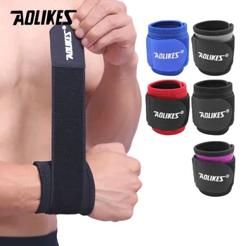  AOLIKES, 1 шт., Регулируемый браслет для тяжелой атлетики, бандаж для фитнеса, поддержка запястья, Защитное снаряжение, браслет для тенниса