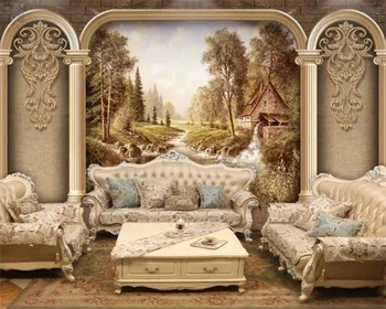  beibehang Custom новый европейский стиль колонное искусство ретро фон для дивана в гостиной обои papel de parede