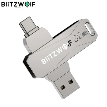  BlitzWolf BW-UPC2 2 в 1 Type-C USB3.0 Сверхбыстрая передача данных с вращением на 360 ° Из цинкового сплава 32 ГБ 64 ГБ Поддержка OTG USB флэш-накопитель