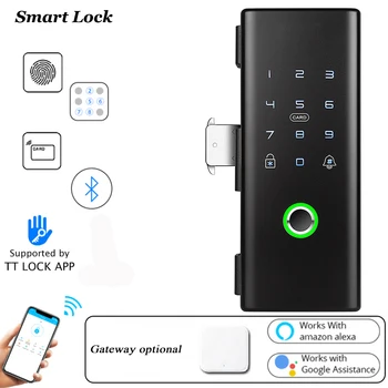  Bluetooth Smart Lock Дверной Wifi Alexa Раздвижной Стеклянный Дверной замок Деревянный дверной замок Отель Замок отпечатков пальцев TTlock Google Home