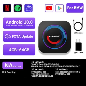  Carplay Ai Box Android 10 Система Iptv Netflix Youtube Встроенный GPS Подключи и Играй 4G Lte Двойной Bluetooth Для BMW