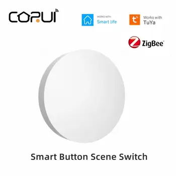  CORUI Tuya Smart ZigBee Кнопочный переключатель сцены Мультисценарная Связь Smart Switch Smart Life Пульт Дистанционного Управления Работа со шлюзом Zigbee