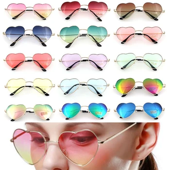  FOENIXSONG Женские солнцезащитные очки в оправе с милым сердечком, Зеркало 2023, Модные солнцезащитные очки UV400, винтажные очки, ретро солнцезащитные очки