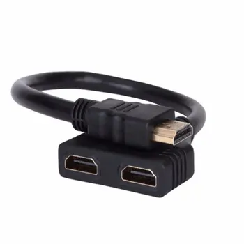  HDMI-совместимый 2 двухпортовый Y-разветвитель 1080P, HDMI-совместимый кабель-адаптер v1.4 от мужчины к двойной женщине 1 В 2 Из
