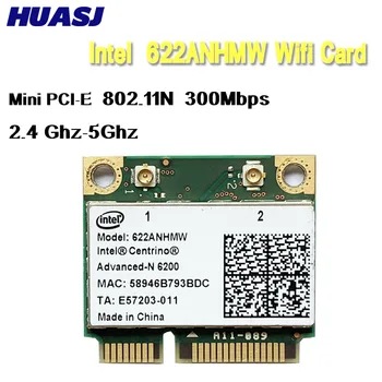  Huasj Advanced-N Двухдиапазонная карта Intel 6200 622ANHMW (2,4 ГГц и 5 ГГц) 2x2 MINI PCI-E 300 Мбит/с