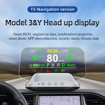  HUD 3D Датчик отражения Головной Дисплей С Предупреждением о скорости, Спидометр, Дисплей батареи и GPS Для Tesla Model 3 / Y (После 2019)