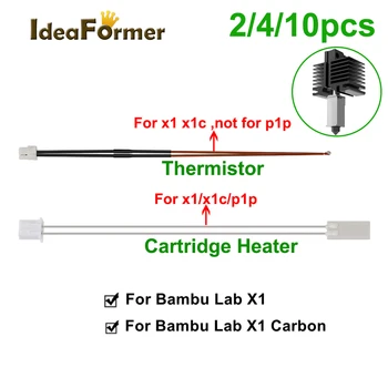  IdeaFormer 2/4/10 шт. Термистор Bambu LabX1/X1-Carbon/P1P и керамическая Нагревательная пластина Для 3D принтера Hotend Нагревательный Картридж 24 В 50 Вт