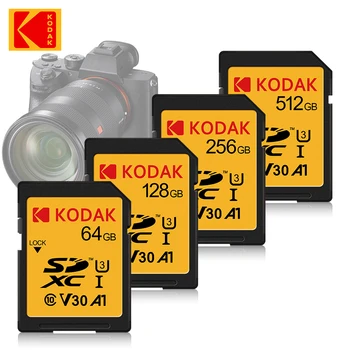  Kodak SD Card Карта памяти с высокой скоростью до 100 Мбит/с U3 4K UHD Видео C10 V30 SDHC и SDXC UHS-I Карты для фотоаппарата