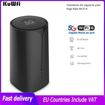  KuWFi 3100 Мбит/с 5G Маршрутизатор Со слотом для Sim-карты Wifi6 Двухдиапазонный Умный Беспроводной Маршрутизатор Гигабитный Порт WiFi Точка доступа Широкий Охват